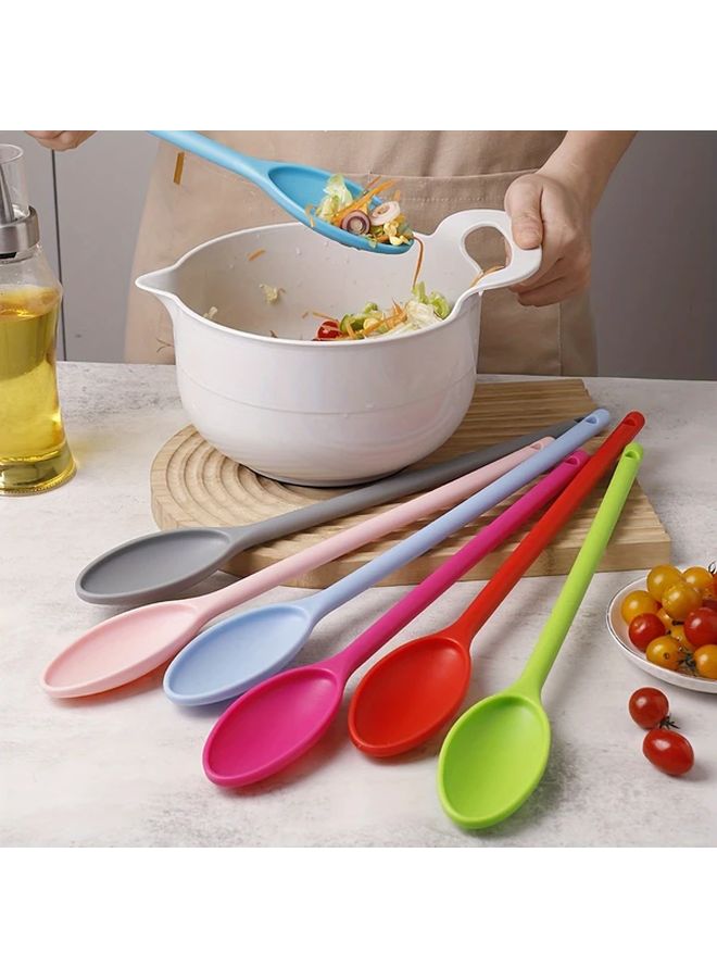 Rose Red Long Handle Serving Spoon Plastic Ladle for Salad Soup Fruit Stirring and Serving - Image 5